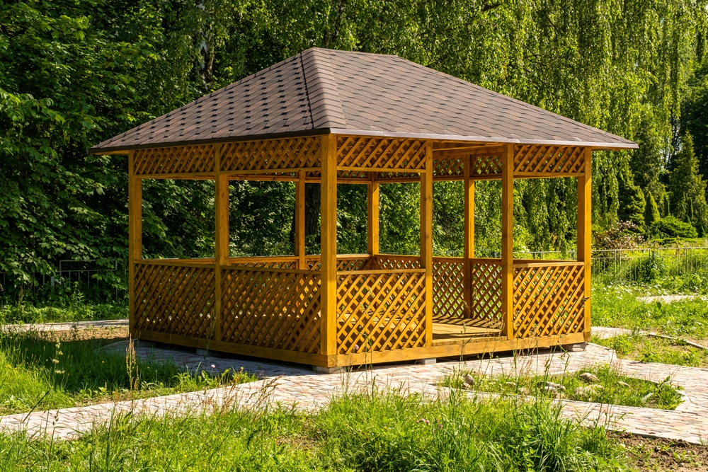 moderne gartenlaube
