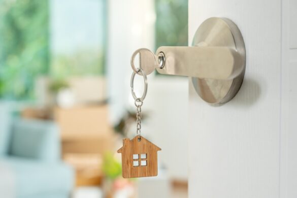Moving,House,,Relocation.,The,Key,Was,Inserted,Into,The,Door